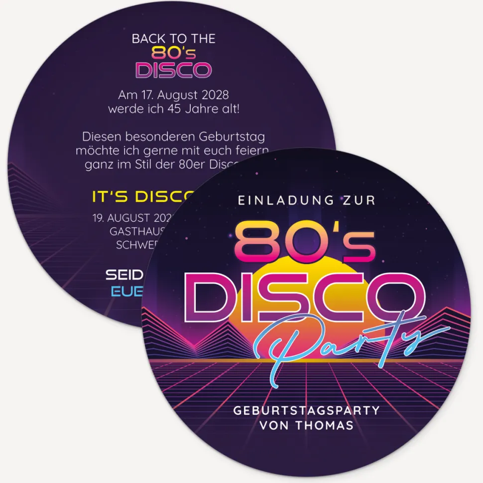 Einladung Geburtstag "80er Party"