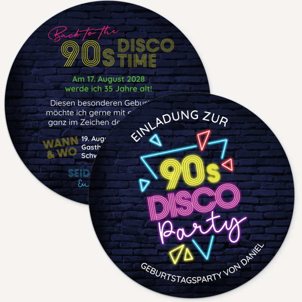 Einladung Geburtstag "90er Party"