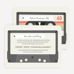Einladung Geburtstag "Kassette"