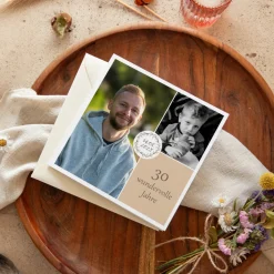 Einladung 30. Geburtstag Klappkarte quadratisch