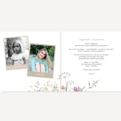 Einladung 30. Geburtstag Klappkarte quadratisch "Blooming Romance"
