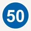Einladung 50. Geburtstag "Mindestgeschwindigkeit"