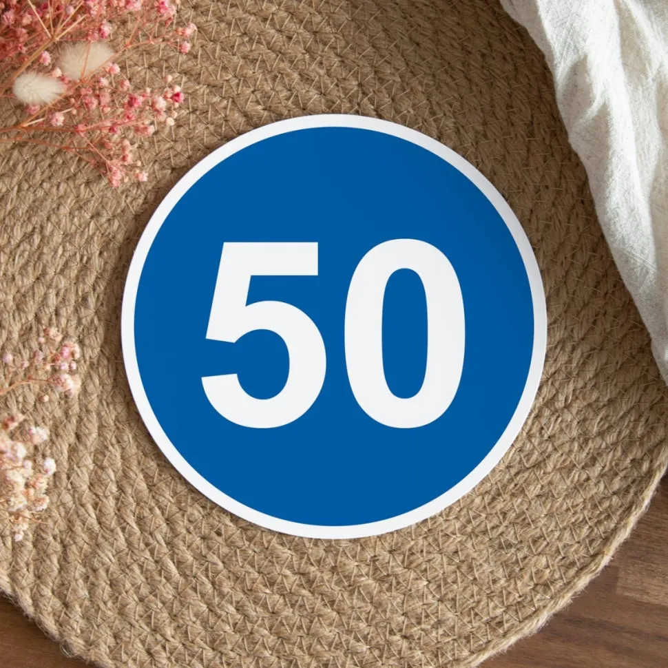 Einladung 50. Geburtstag "Mindestgeschwindigkeit"