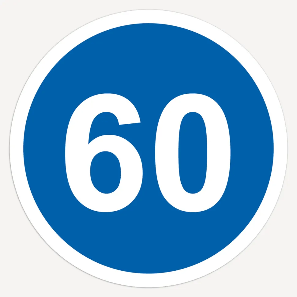 Einladung 60. Geburtstag "Mindestgeschwindigkeit"