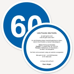 Einladung 60. Geburtstag "Mindestgeschwindigkeit"