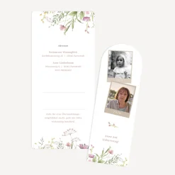 Einladung 70. Geburtstag mit Lesezeichen "Blooming Romance"