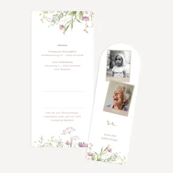Einladung 80. Geburtstag mit Lesezeichen "Blooming Romance"