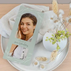 Einladung 30. Geburtstag mit Lesezeichen "Moderne Zweige"