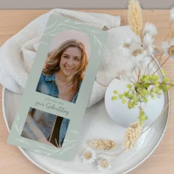 Einladung 40. Geburtstag mit Lesezeichen "Moderne Zweige"