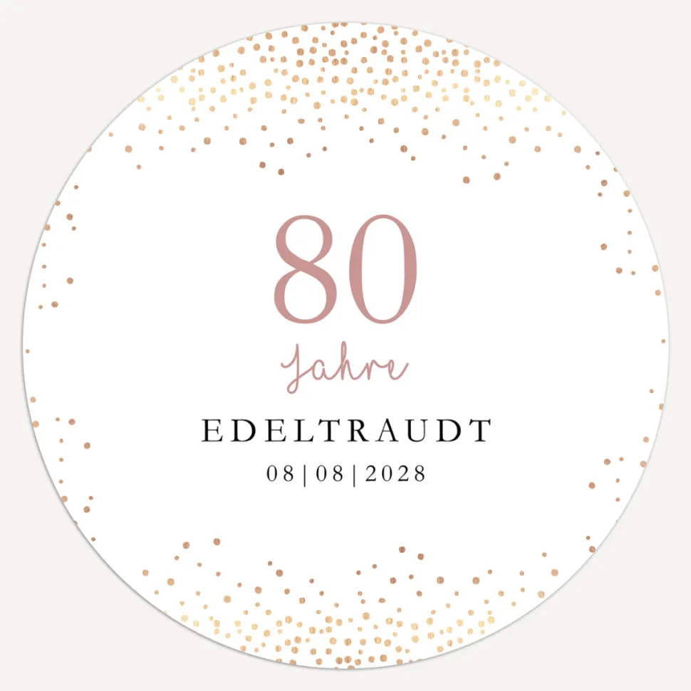 Einladung 80. Geburtstag "Roségold Sparkles"