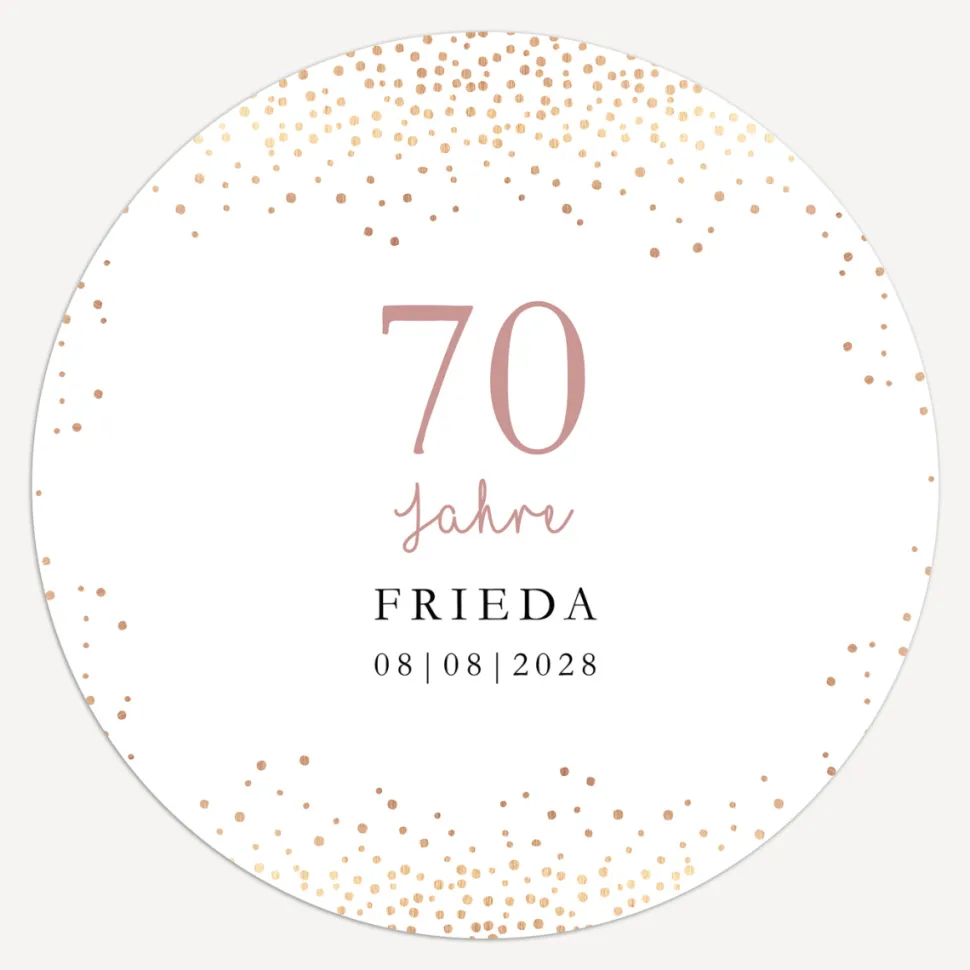Einladung 70. Geburtstag "Roségold Sparkles"