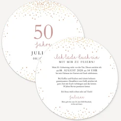 Einladung 50. Geburtstag "Roségold Sparkles"