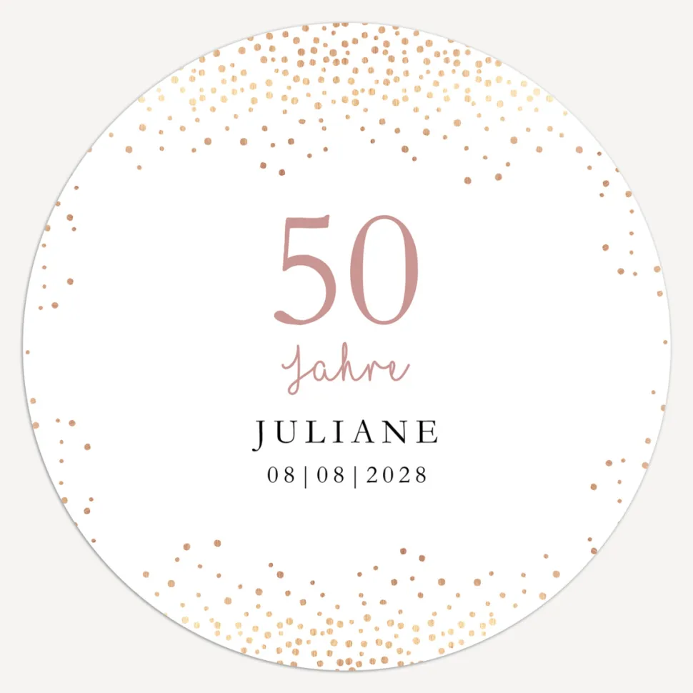 Einladung 50. Geburtstag "Roségold Sparkles"
