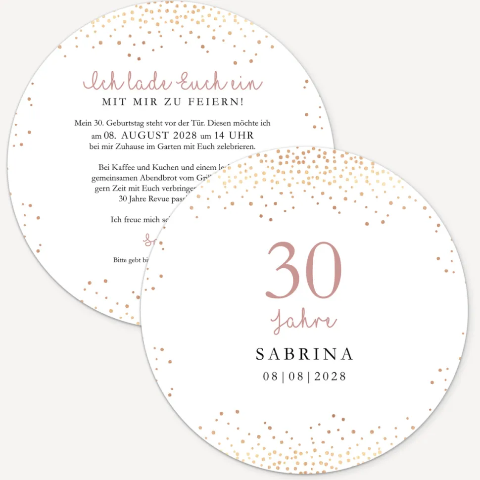 Einladung 30. Geburtstag "Roségold Sparkles"