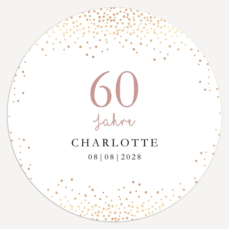 Einladung 60. Geburtstag "Roségold Sparkles"