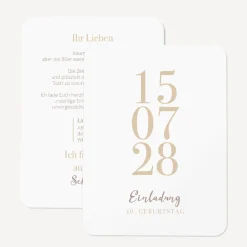 Einladung 40. Geburtstag runde Ecken