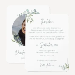 Einladung 30. Geburtstag runde Ecken