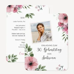 Einladung 30. Geburtstag runde Ecken "Bohemian Summer"