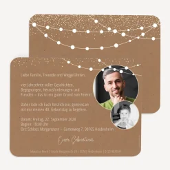 Einladung 40. Geburtstag runde Ecken "Party Lights"