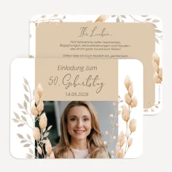 Einladung 50. Geburtstag runde Ecken