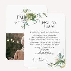 Einladung 80. Geburtstag runde Ecken "Green Magic"