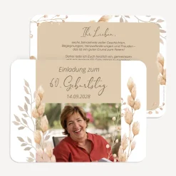 Einladung 60. Geburtstag runde Ecken 