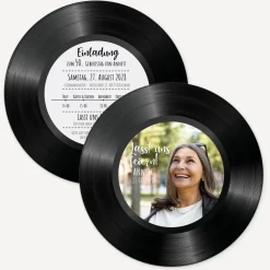 Einladung 50. Geburtstag "Schallplattte"
