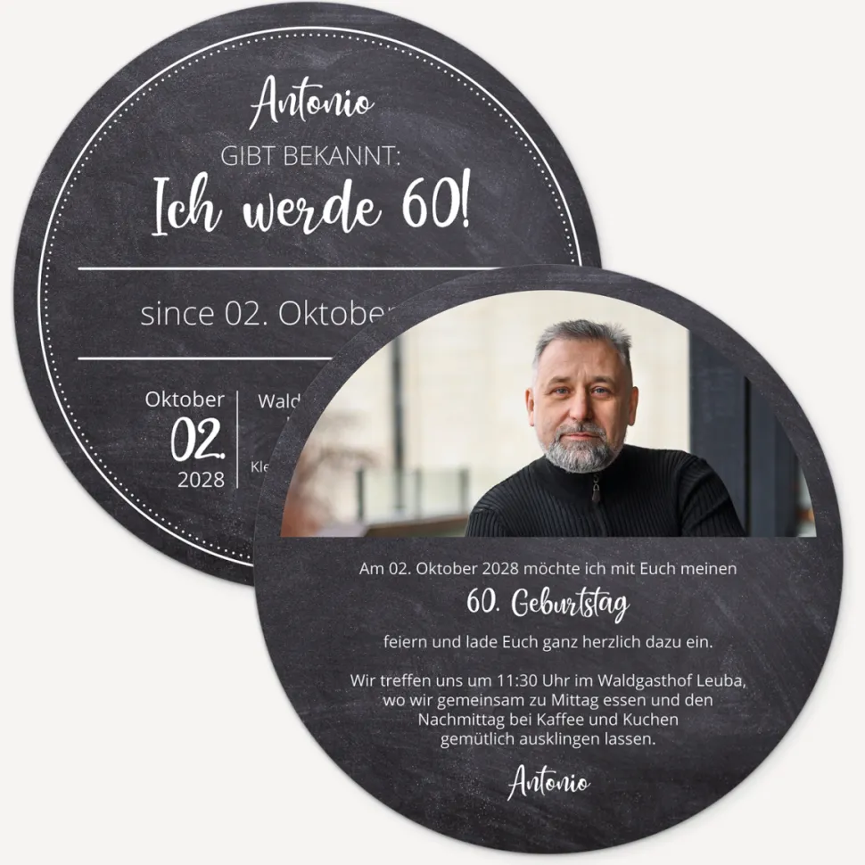 Einladung 60. Geburtstag "Schiefer"