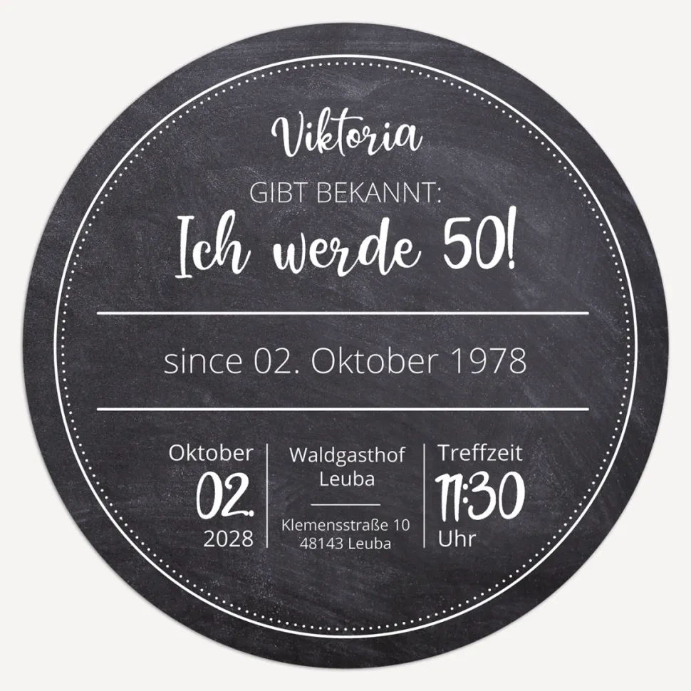 Einladung 50. Geburtstag "Schiefer"