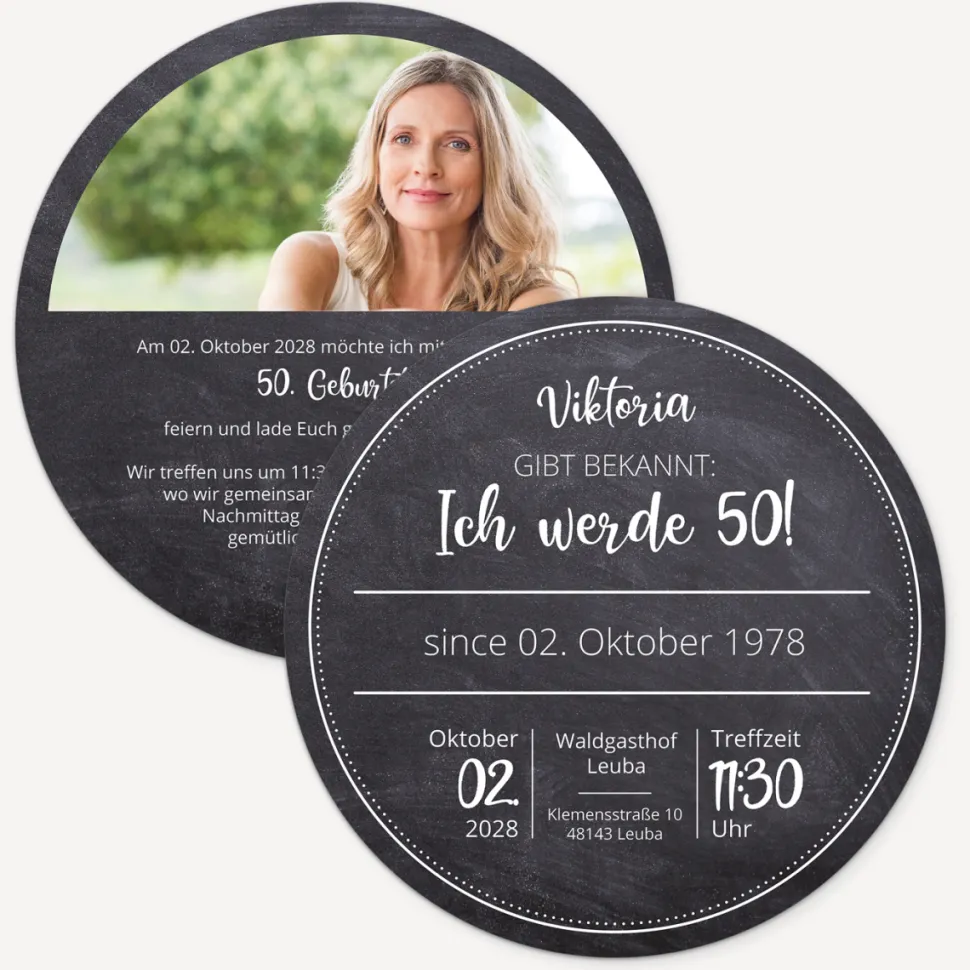 Einladung 50. Geburtstag "Schiefer"