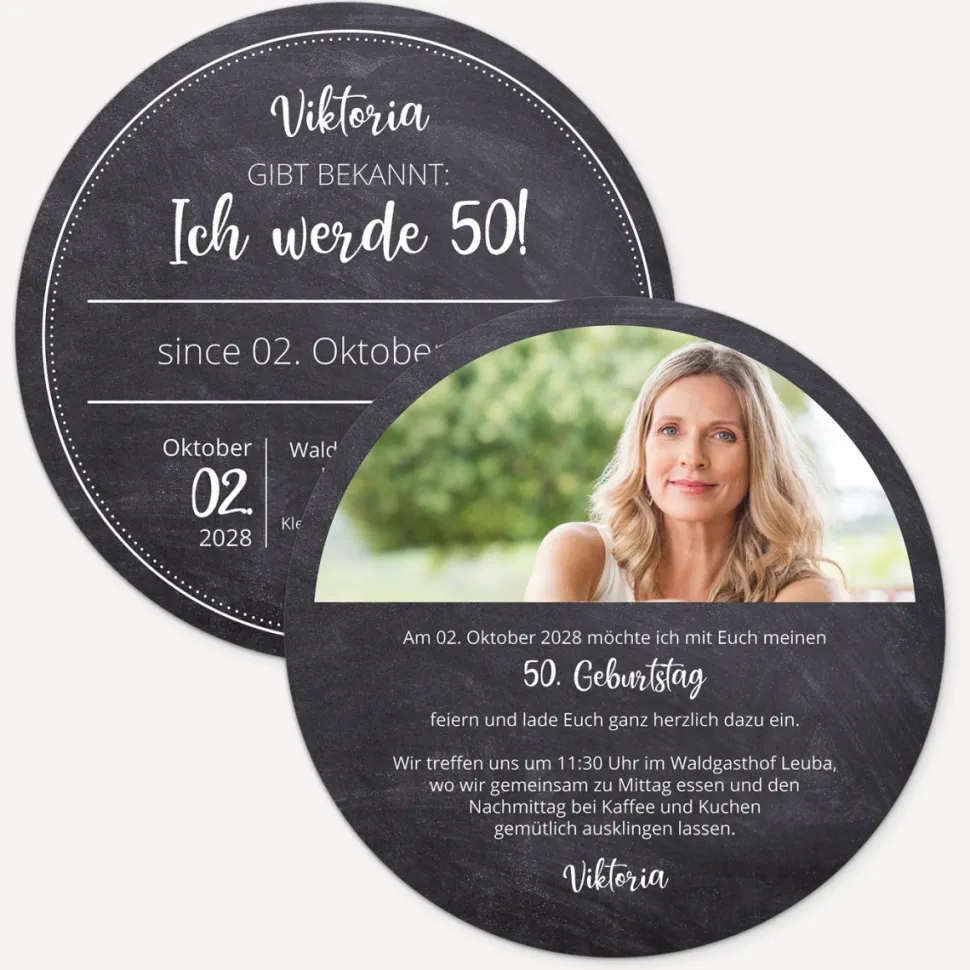 Einladung 50. Geburtstag "Schiefer"