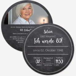 Einladung 80. Geburtstag "Schiefer"