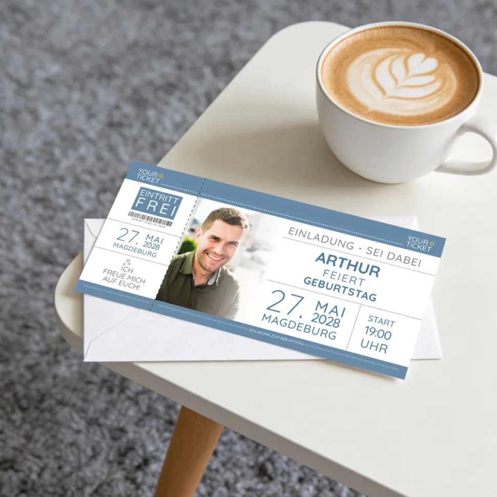 Einladung Geburtstag "Ticket"