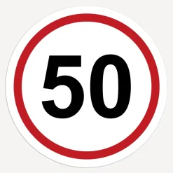 Einladung 50. Geburtstag "Verkehrsschild"