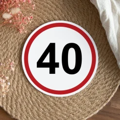 Einladung 40. Geburtstag "Verkehrsschild"