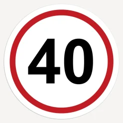 Einladung 40. Geburtstag "Verkehrsschild"