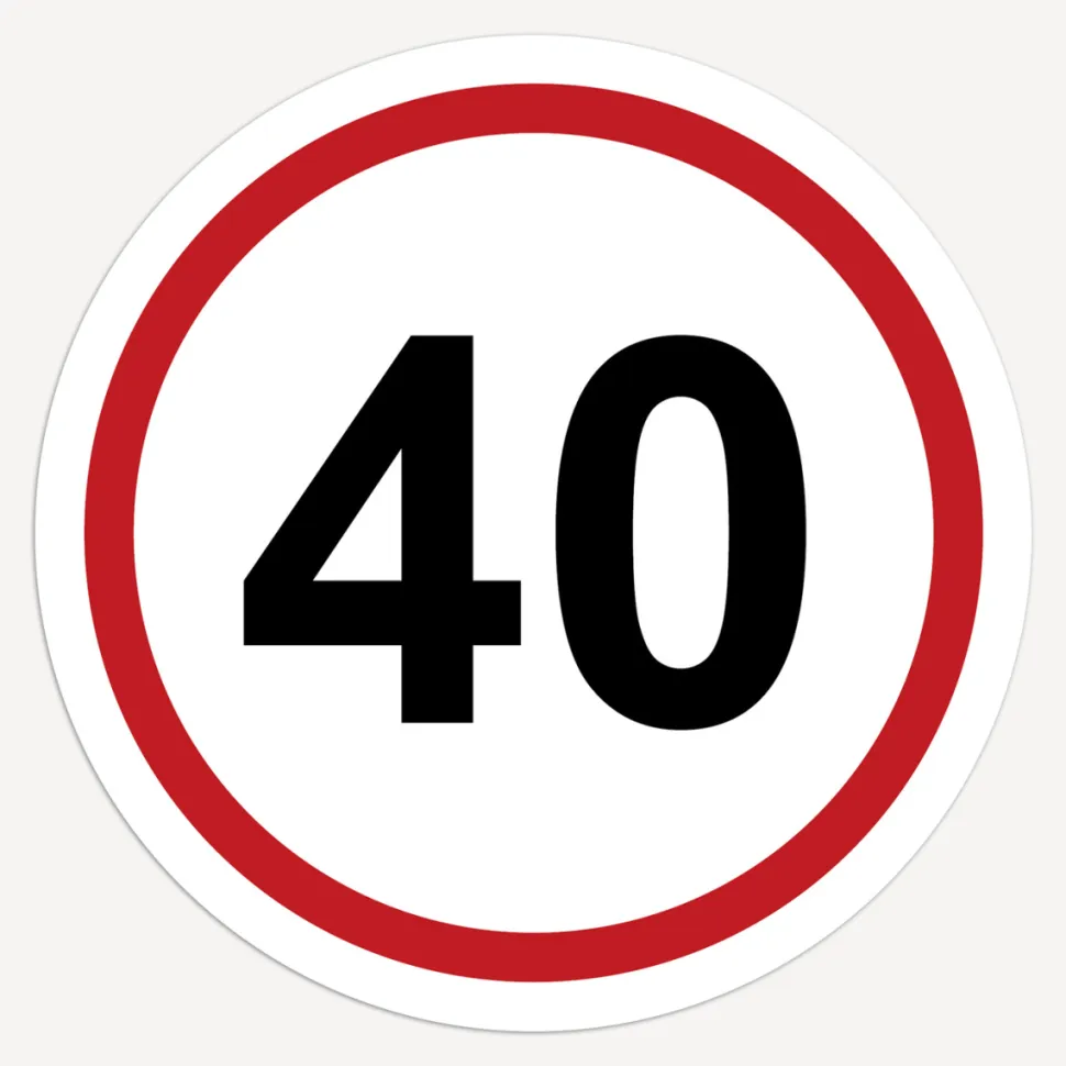 Einladung 40. Geburtstag "Verkehrsschild"