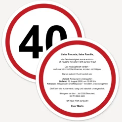 Einladung 40. Geburtstag
