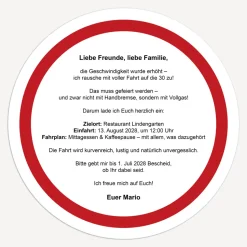 Einladung 30. Geburtstag "Verkehrsschild"