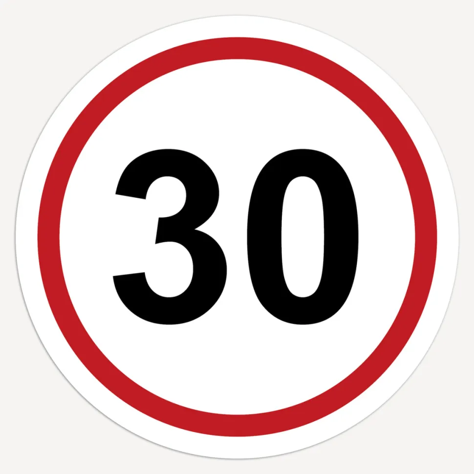 Einladung 30. Geburtstag "Verkehrsschild"