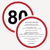 Einladung 80. Geburtstag "Verkehrsschild"