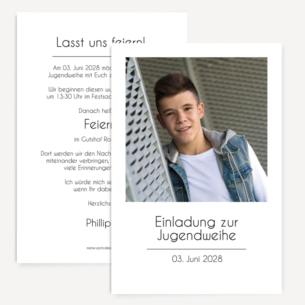 Einladung Jugendweihe "Polaroid"