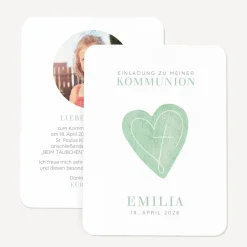 Einladung Kommunion runde Ecken