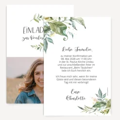 Einladung Konfirmation "Green Magic"