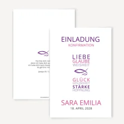 Einladung Konfirmation Mädchen 