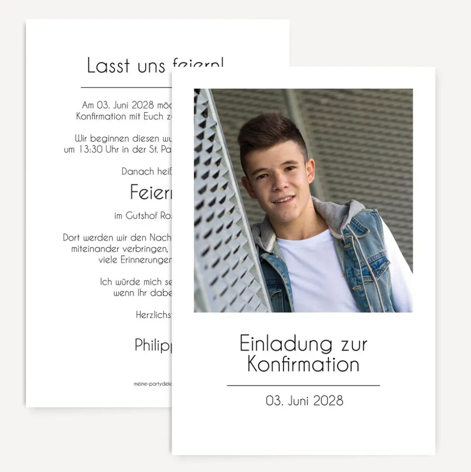 Einladung Konfirmation "Polaroid"