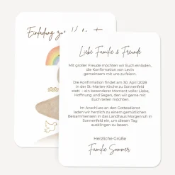 Einladung Konfirmation runde Ecken "Weg mit Symbolen"