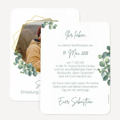 Einladung Konfirmation runde Ecken