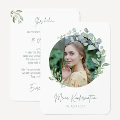 Einladung Konfirmation runde Ecken 