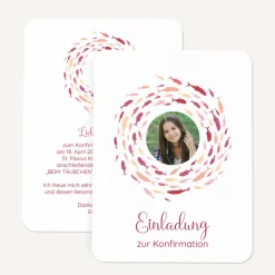 Einladung Konfirmation runde Ecken